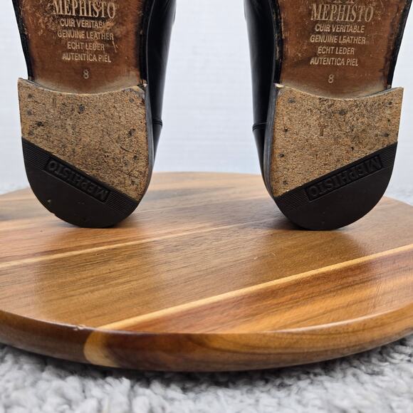 Mephisto Mens 8.5 Black Leather Casual Comfort Slip On Daily Loafer Portugal - Picture 10 of 15